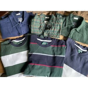 J.Crew 6pc Men's Small Fall Wardrobe Flannels & Sweaters Lot | Green White Blue
